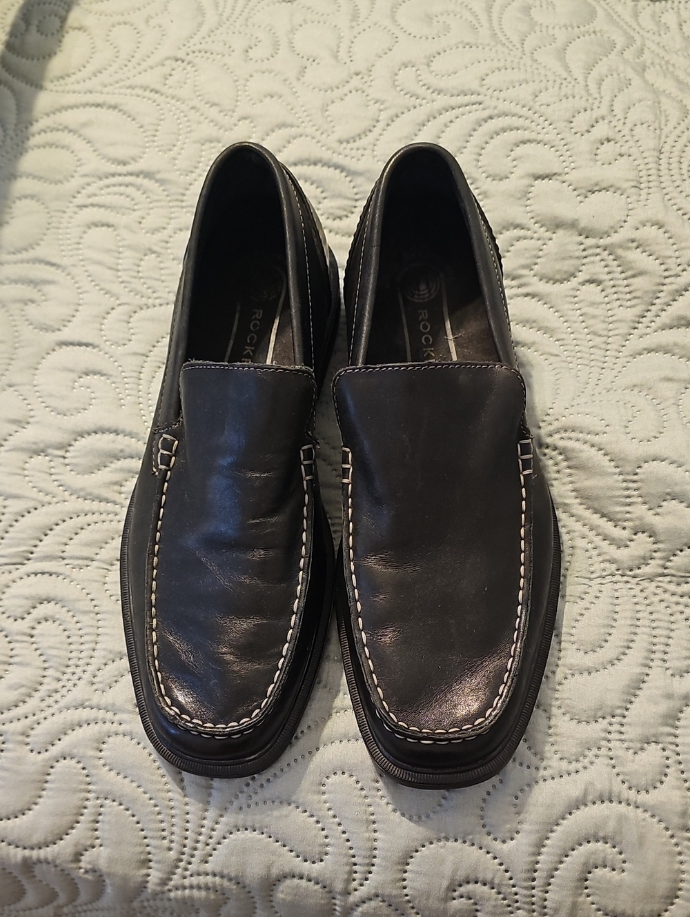 Rockport Men's Black Leather Slip-On Loafers
